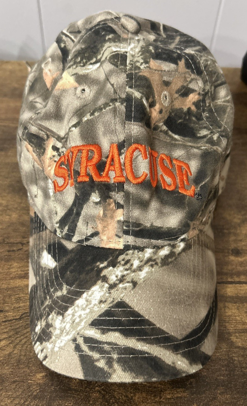 Legacy Syracuse Orange Camouflage Hat Hunters Baseball Cap Tree Bark EUC